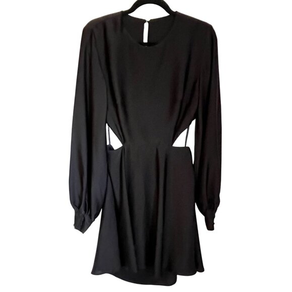 Black ASOS Design Long Sleeve Cut-Out Dress Size 8 - Picture 1 of 10